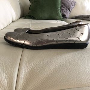Silver Ferragamo shoes